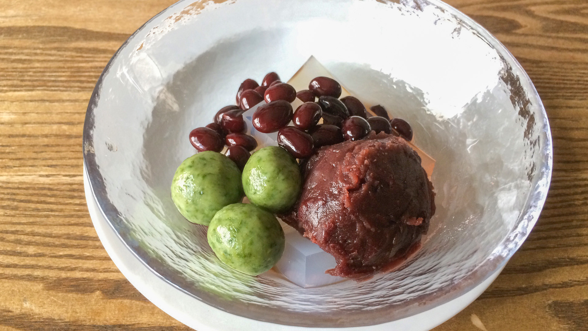 よもぎ白玉あんみつ