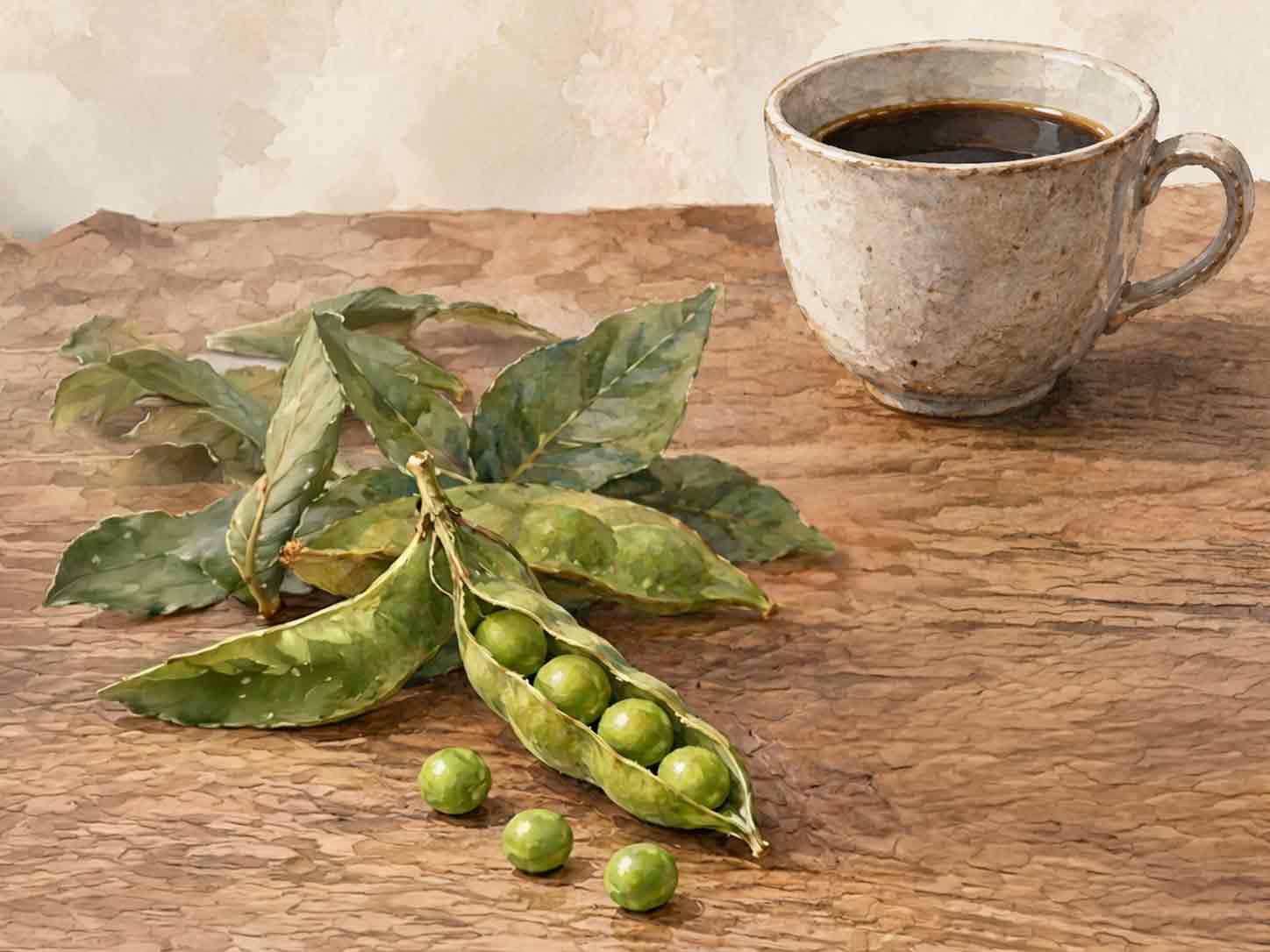 えんどう豆と珈琲
